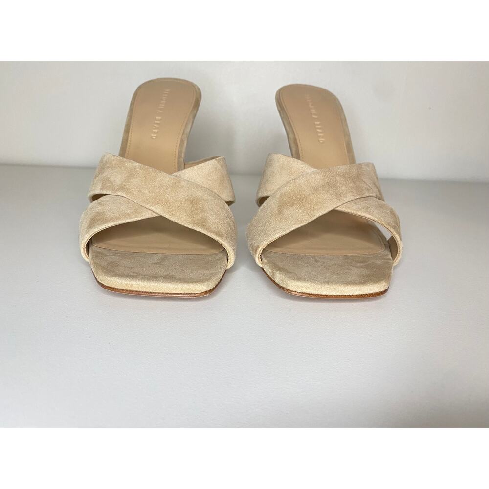New Veronica Beard Alsea Sandal In Sand Suede 11 cream beige suede heels - Picture 6 of 10